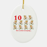12 days ten lords a-leaping christmas ornament