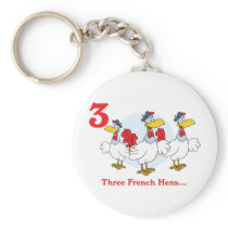 12 days three french hens keychains