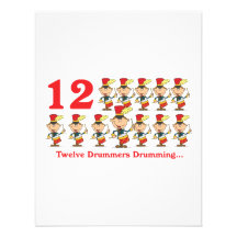 12 days twelve drummers drumming custom invitations