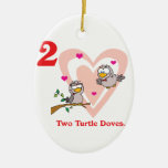 12 days two turtle doves christmas ornament