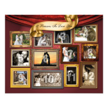 12 Hearts Wedding Poster Photo Enlargement