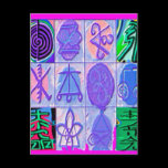 12 Reiki n Karuna Reiki Signs - Pink Border postcards
