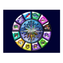 12 Signs of the Zodiac Postcard