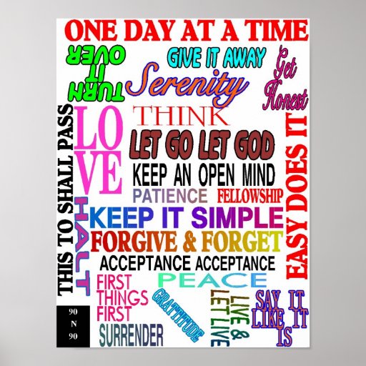 12 STEP SLOGANS IN COLOR POSTER