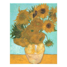 12 tournesols, Van Gogh, fleurs vintages florales Invitation