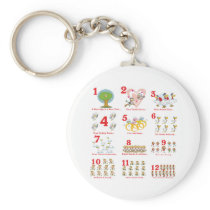12 twelves days of christmas complete key chains