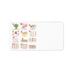 12 twelves days of christmas complete personalized address label