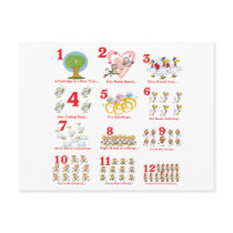 12 twelves days of christmas complete post cards