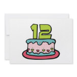 12 Year Old Birthday Cake Custom Invites
