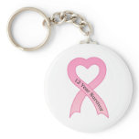 12 Year Survivor Pink Ribbon Keychain