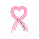 12 Year Survivor Pink Ribbon Sticker