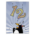 12ème anniversaire - carte de surprise de pingouin