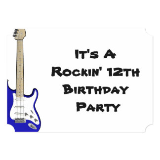 birthday 12th invitation invitations guitar card 19th rockin announcements