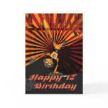 12th Birthday, Skateboard Robot Birthday Card