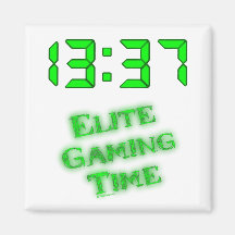 1337 Gaming Time Fridge Magnets
