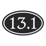 13.1 Half Marathon Black Oval Stickers