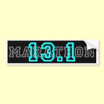 13.1 half Marathon bumper stickers