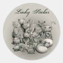 13 Black Cats Lucky Sticker