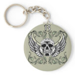 13 Hour Skull Clock Pattern Keychain