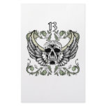 13 Hour Skull Clock Pattern stationery