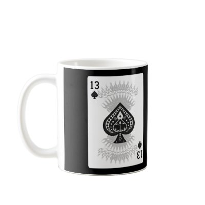 13 of Spades: Poker Card: Coffee Mug: Black Jack by spiritswitchboard