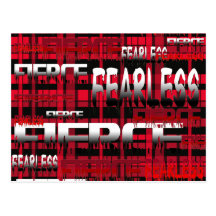 13.Red and Black Plaid Fearless Fierce Postcard