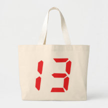 13 thirteen  red alarm clock digital number bag