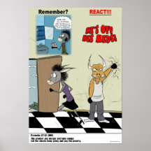 (13"x19" POSTER) - Off His Meds! - Flee Danger!
