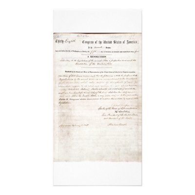 13th Amendment of the United States Constitution Personalized Photo Card by famousdocuments