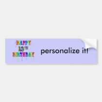 13th Birthday Gifts with Circus Balloon Font bumper stickers