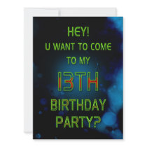 13th Birthday - Invitation - Geometric/Humour