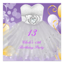 13th Birthday Party Girls 13 Teen Announcements