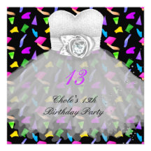 13th Birthday Party Girls 13 Teen Custom Announcement
