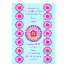 13th Birthday Party Invitation -- Cool Blue 13