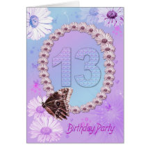 13th Birthday party Invitation Greeting Cards