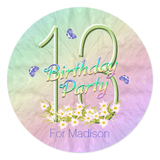 13th Birthday Party Rainbow and Butterflies Announcement 13th Birthday Party Rainbow and Butterflies Announcement