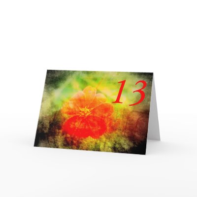 13th Birthday Red Flower Greeting Card by lollypopgirrrl