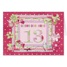 13th birthday scrapbooking style greeting cards