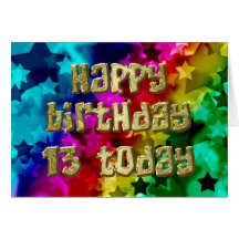 13th Bright stars birthday card