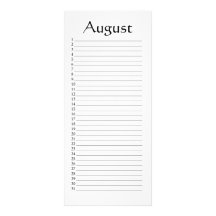 145:5 de psaume d'août de calendrier perpétuel carte double customisable