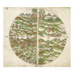 1475 Oldest Known Woodcut World Map Photo Art
