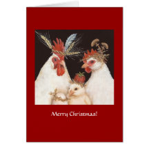 (#14) Chicken family Christmas card