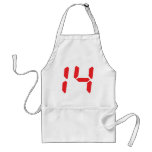 14 fourteen  red alarm clock digital number aprons
