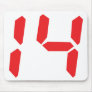 14 fourteen  red alarm clock digital number mouse mat