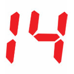 14 fourteen  red alarm clock digital number