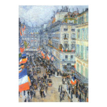 14 juillet, rue Daunou par Hassam, beaux-arts vint Invitations