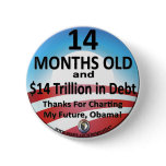 $14 Month Old Debt buttons