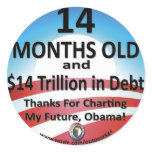 $14 Month Old Debt Sticker
