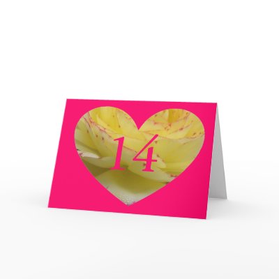 14th Birthday Pink Heart Bright Birthday Card by lollypopgirrrl