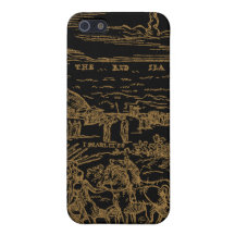 1560 Geneva Bible Red Sea (Sepia on Black) Covers For iPhone 5